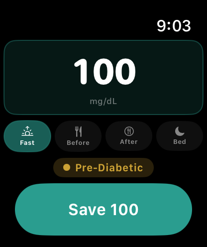 One Tap Blood Sugar on Apple Watch